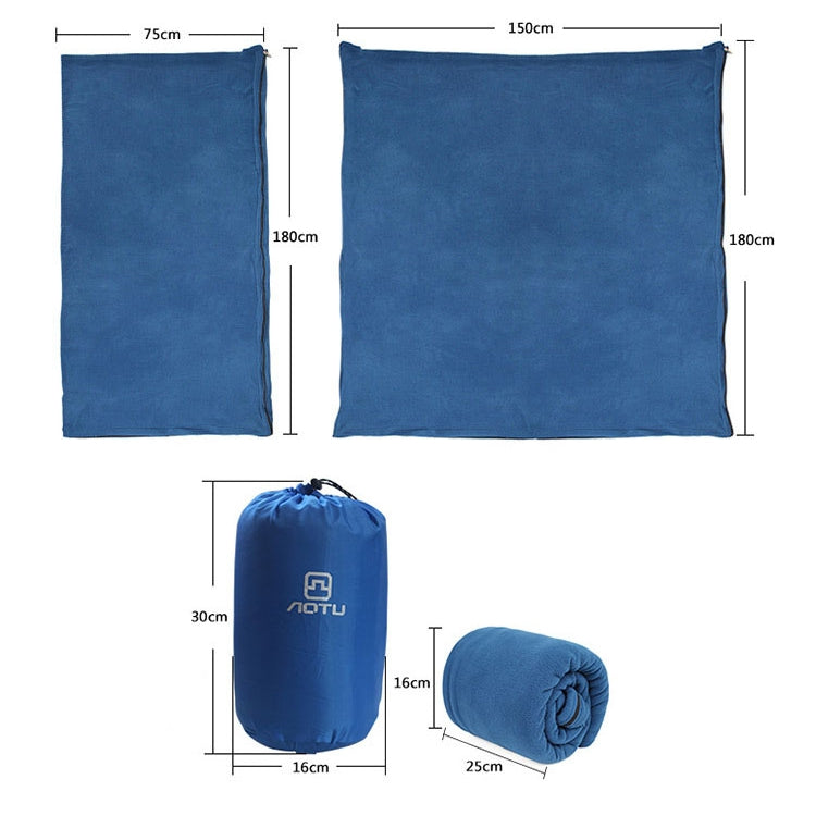Aotu AT6109 Outdoor Camping Fleece Sleeping Bag for Adult, Random Color Delivery, Size: 180x75cm