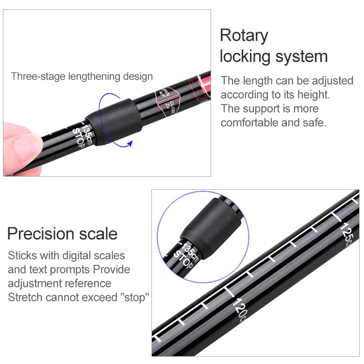 Aotu AT7551 135cm Aluminum Alloy Outdoor Camping Corky Trekking Poles