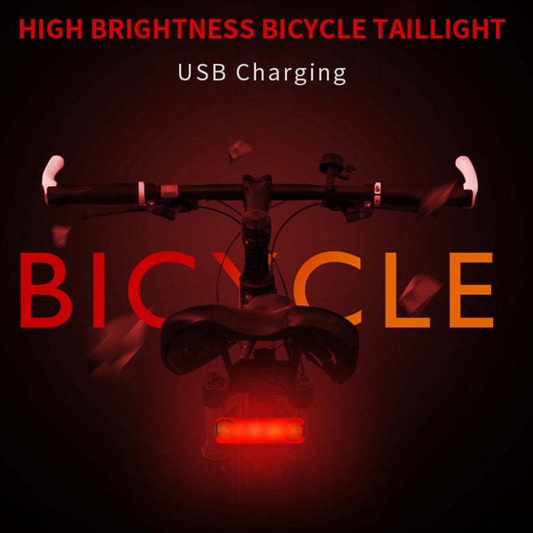 A02 Bicycle Taillight Bicycle Riding Motorcycle Electric Car LED Mountain Bike USB Charging Safety Warning Light (100 Hours, Plastic Bag)