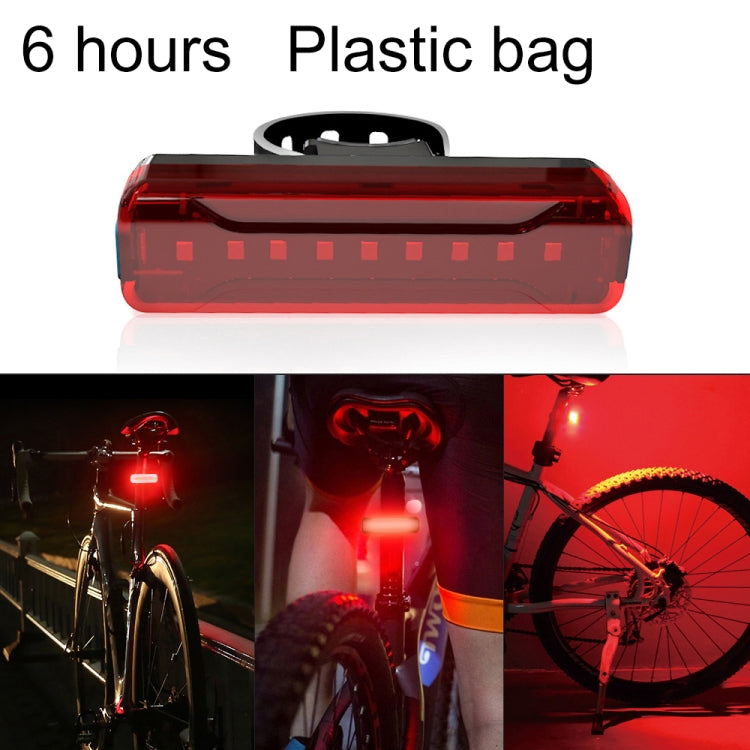 A02 Bicycle Taillight Bicycle Riding Motorcycle Electric Car LED Mountain Bike USB Charging Safety Warning Light (6 Hours, Plastic Bag)