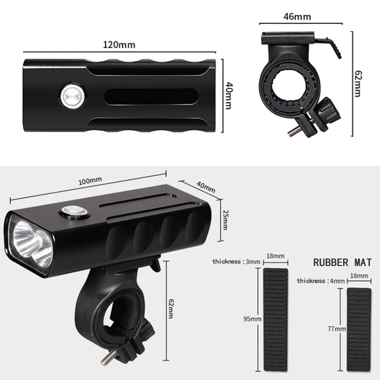 BX2 USB Charging Bicycle Light Front Handlebar Led Light (3 Hours, L2 Lamp Beads)