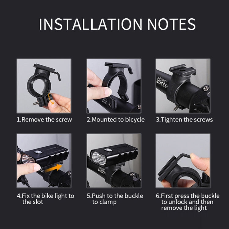 BX2 USB Charging Bicycle Light Front Handlebar Led Light (3 Hours, T6+Gem Lamp)