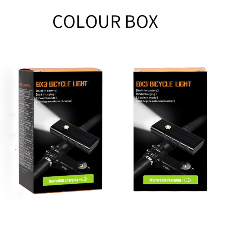 BX2 USB Charging Bicycle Light Front Handlebar Led Light (3 Hours, T6+A02 Lamp)