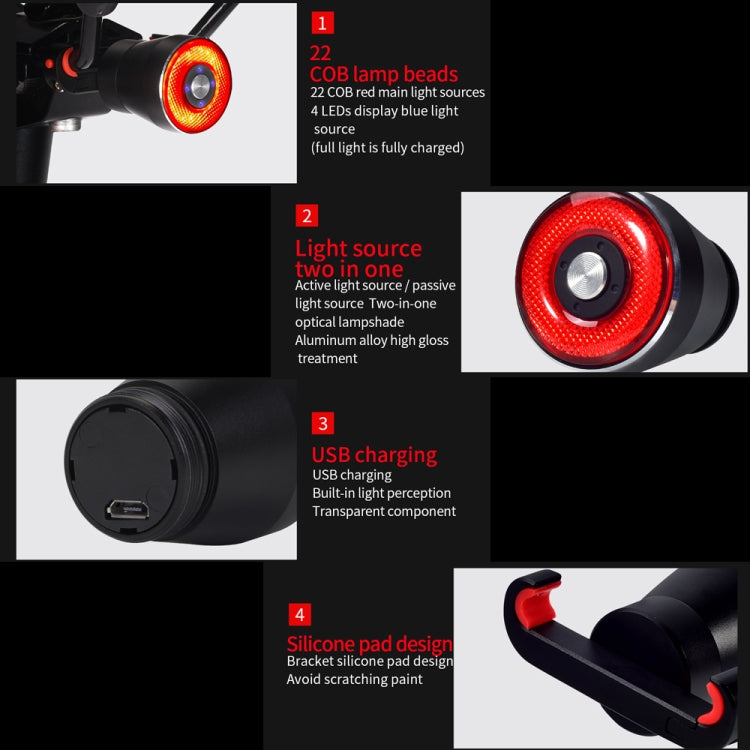 Antusi Q5 Bicycle Rear Light Automatic Brake Induction Taillight