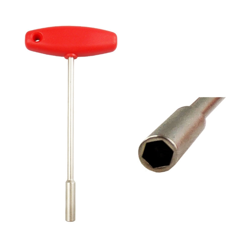 BIKERSAY BT031B T-shaped Socket MTB Road Bike Built-in Tool Steel Concealed Spoke Cap Wrench(5.5mm Hexagon Socket)