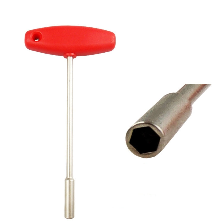 BIKERSAY BT031B T-shaped Socket MTB Road Bike Built-in Tool Steel Concealed Spoke Cap Wrench(5.5mm Hexagon Socket)