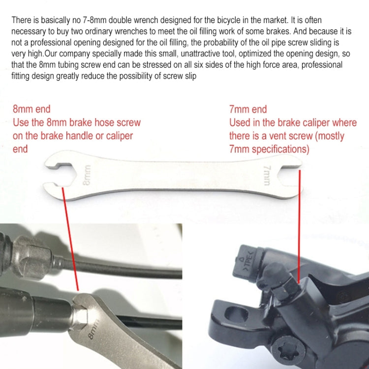 BIKERSAY BT049 Bike Oil Disc Brake Screw Wrench 7 / 8mm