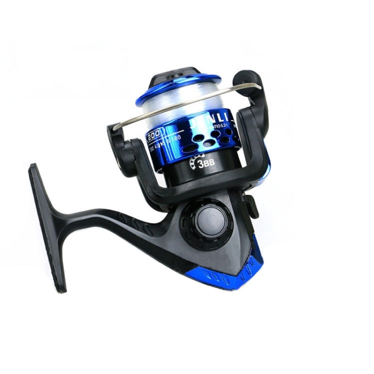 JL200 Plating Plastic 3 Ball Bearings Handle Fishing Spinning Reel  with Transparent Lines