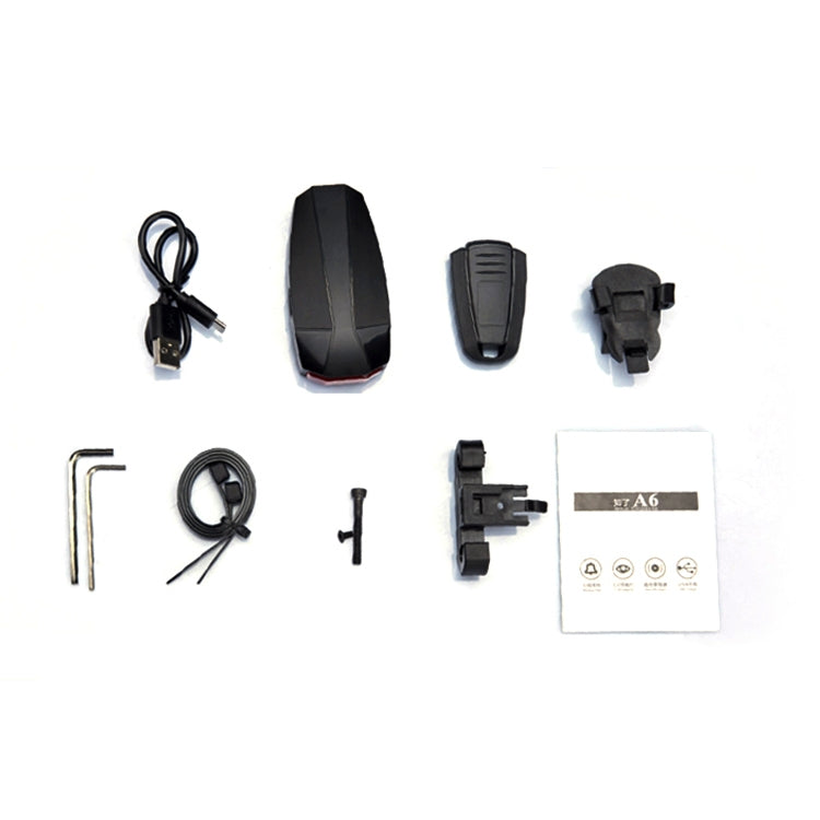 ANTUSI A6 USB Charging COB Light Source Smart Cycling Bike Warning Alarm Tail Light with Remote Control