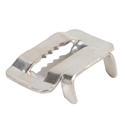 100 PCS 15.88mm 304 Stainless Steel Tie Lock Type Cable Wrapped Bundle Buckle