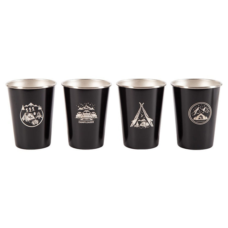 AOTU AT6657-2 4pcs Outdoor Camping Folding Stainless Steel Water Cup Set
