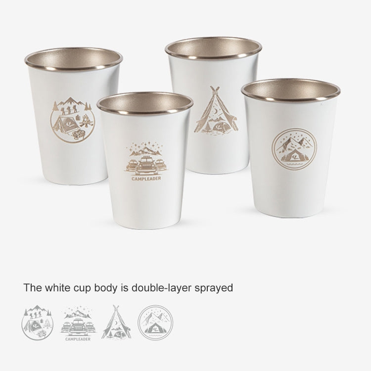 AOTU AT6657-2 4pcs Outdoor Camping Folding Stainless Steel Water Cup Set