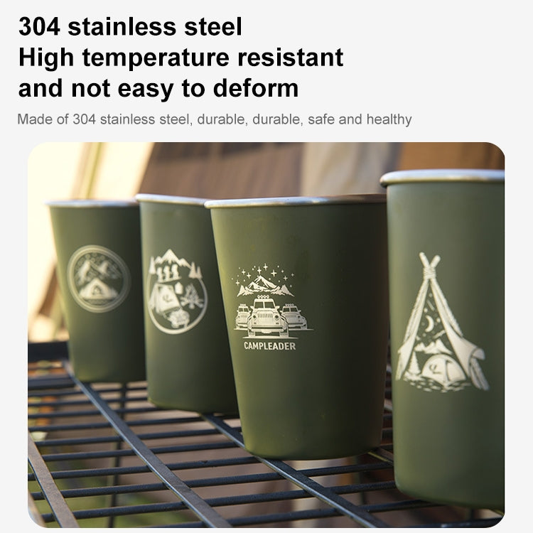 AOTU AT6657-2 4pcs Outdoor Camping Folding Stainless Steel Water Cup Set