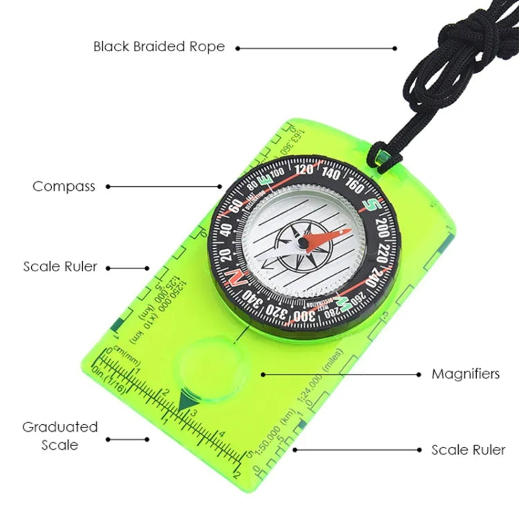 2pcs DC361 Outdoor Multifunctional Compass Map Scale
