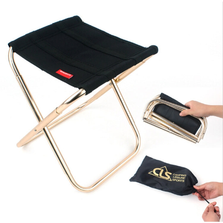 CLS Outdoor Portable Aluminum Alloy Fishing Barbecue Folding Stool, Size: 24.8*22.5*27cm