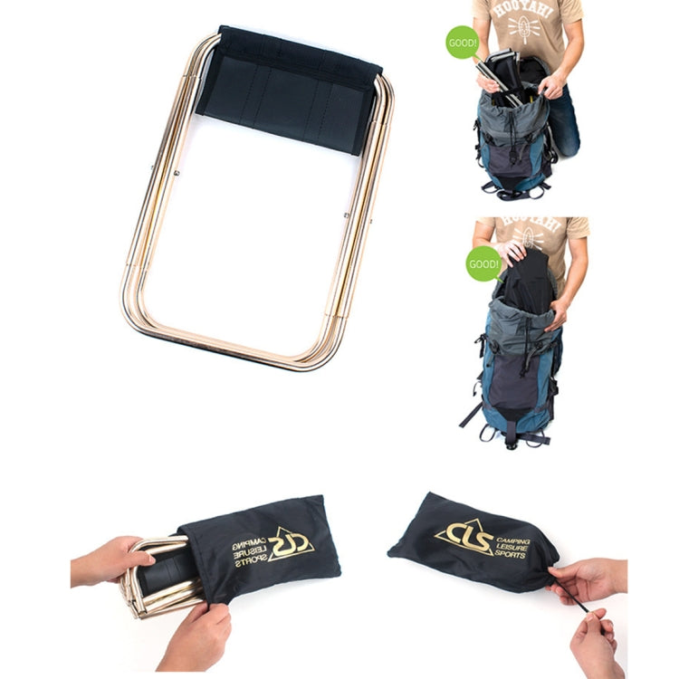 CLS Outdoor Portable Aluminum Alloy Fishing Barbecue Folding Stool, Size: 24.8*22.5*27cm