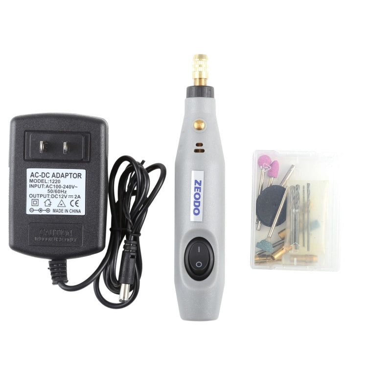 ZEODO ZD6000 Mini Electric Grinder Drill, AC 220V / DC12V, US Plug
