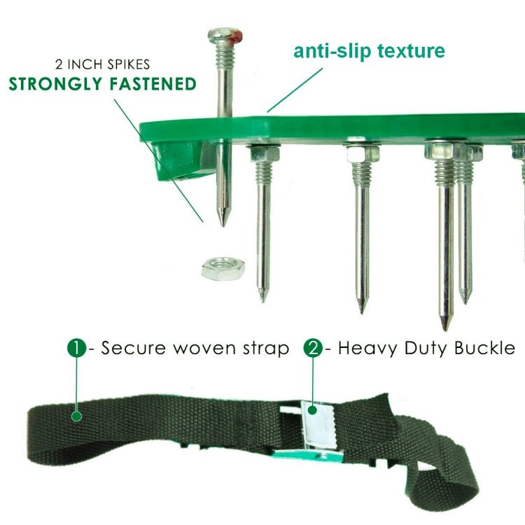 Garden Lawn Garden Tools Grass Ripper Spiked Shoes with 6 Metal Buckles