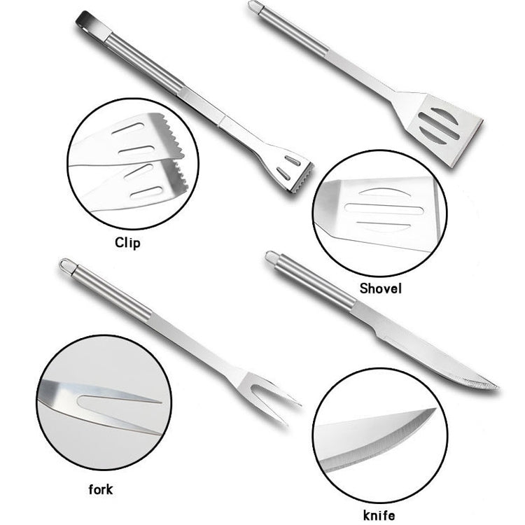 10 in 1 Outdoor Tableware Set Camping Barbecue Tableware Picnic Tool Set with Thermometer