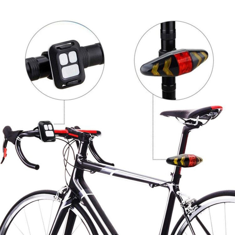 Bicycle Tail Light Intelligent Wireless Remote Control Turn Signal Warning Light
