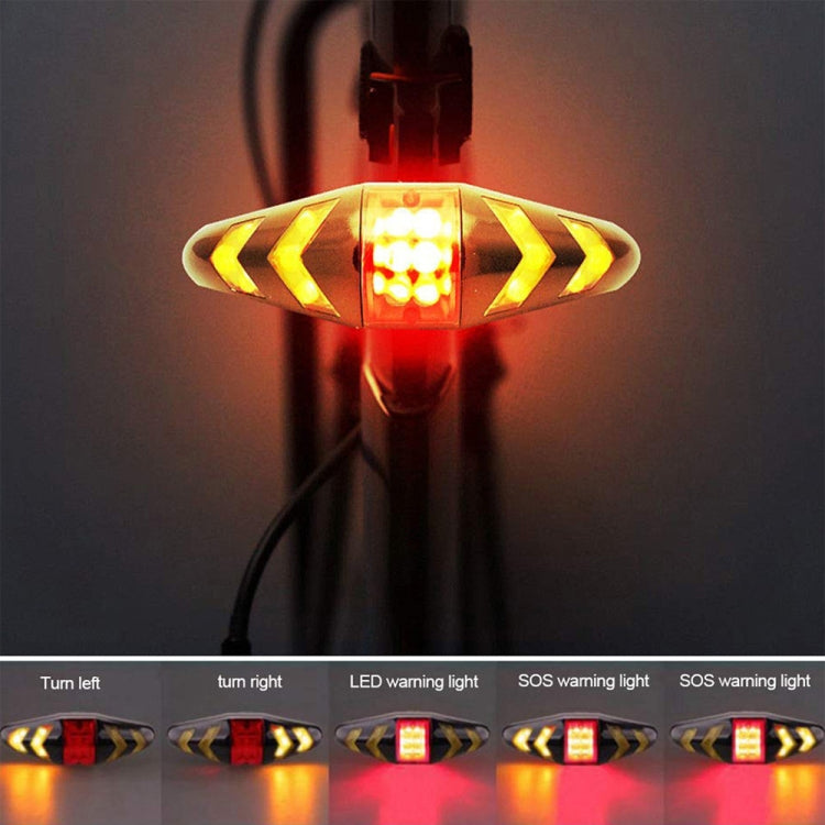 Bicycle Tail Light Intelligent Wireless Remote Control Turn Signal Warning Light