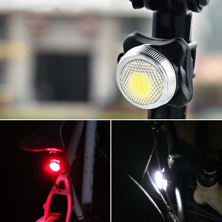 COB Lamp Bead 160LM USB Charging Four-speed Waterproof Bicycle Headlight / Taillight,  Red + White Light Dimming 650MA
