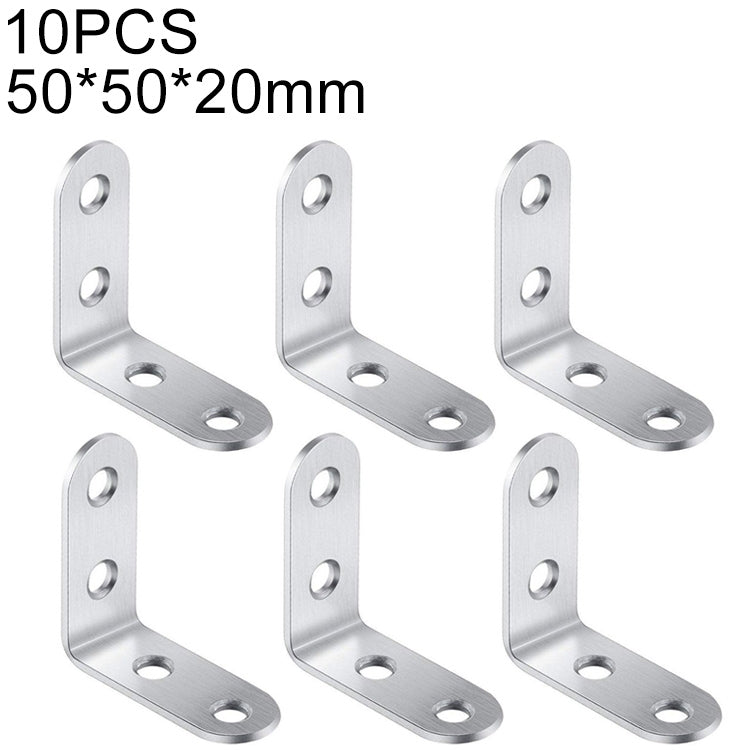 10pcs Stainless Steel 90 Degree Angle Bracket,Corner Brace Joint Bracket Fastener Furniture Cabinet Screens Wall (50mm)