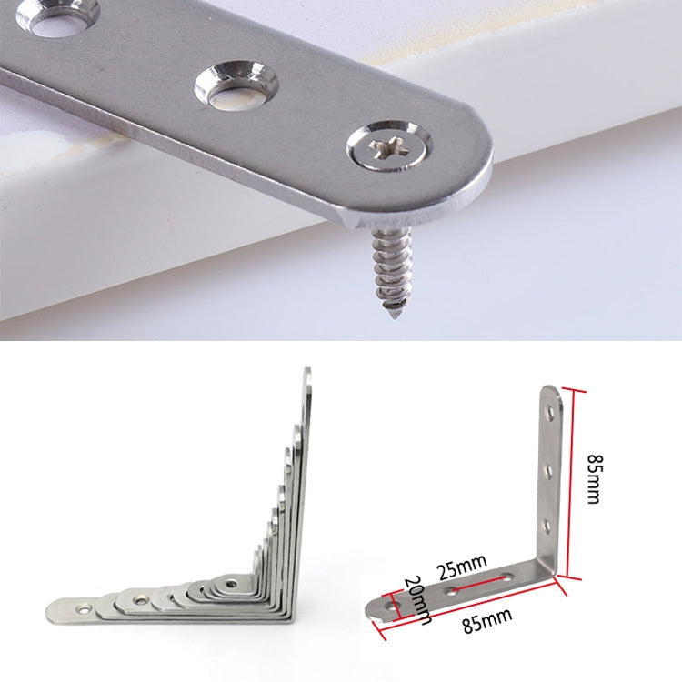 2pcs Stainless Steel 90 Degree Angle Bracket,Corner Brace Joint Bracket Fastener Furniture Cabinet Screens Wall (85mm)