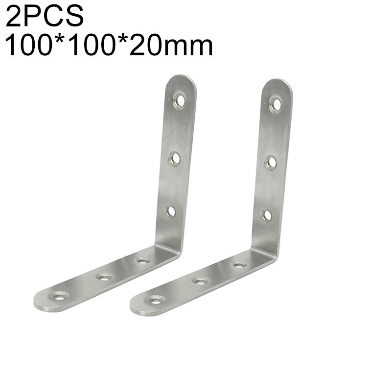 2pcs Stainless Steel 90 Degree Angle Bracket,Corner Brace Joint Bracket Fastener Furniture Cabinet Screens Wall (100mm)