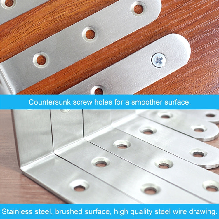 2pcs Stainless Steel 90 Degree Angle Bracket,Corner Brace Joint Bracket Fastener Furniture Cabinet Screens Wall (100mm)