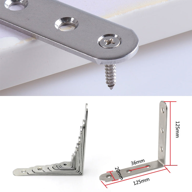2pcs Stainless Steel 90 Degree Angle Bracket,Corner Brace Joint Bracket Fastener Furniture Cabinet Screens Wall (125mm)