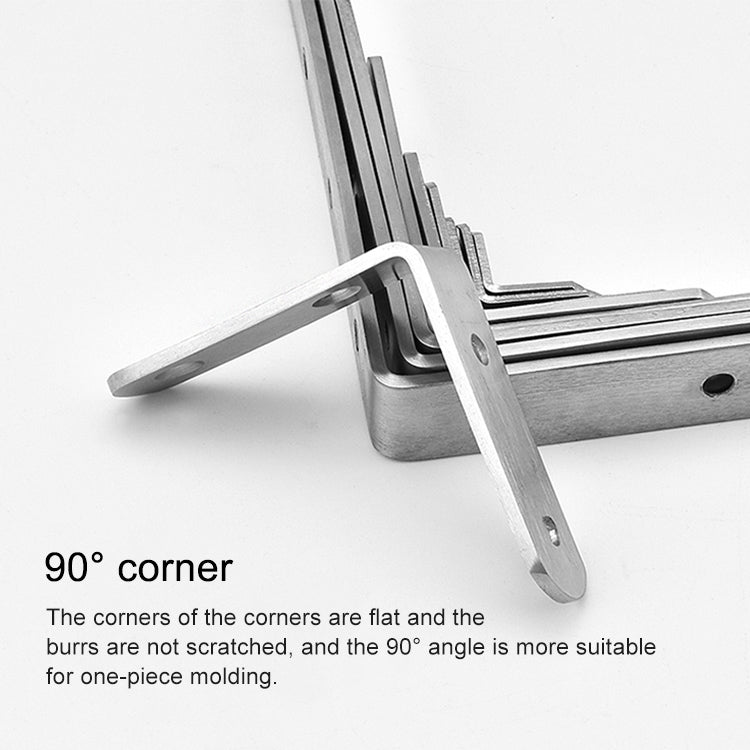 2pcs Stainless Steel 90 Degree Angle Bracket,Corner Brace Joint Bracket Fastener Furniture Cabinet Screens Wall (125mm)