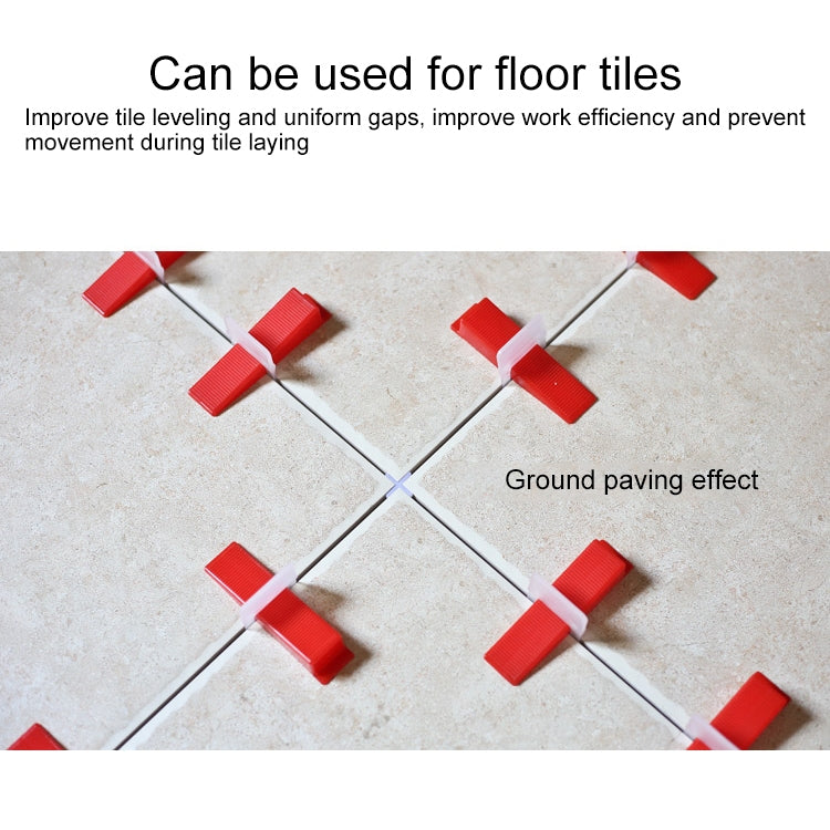 100 PCS 1.5mm Lengthen Tile Leveling System Clips Kit Wall Floor Tile Spacer Tiling Tool for Paving Locator Tool OG6480