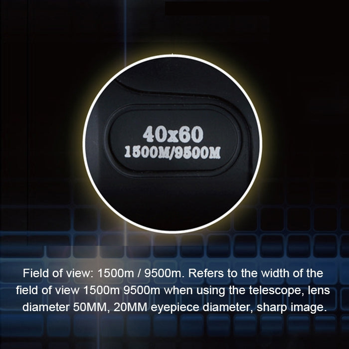 40x60 12X Pocket High Times High Definition Night Vision Focusing Monocular Telescope