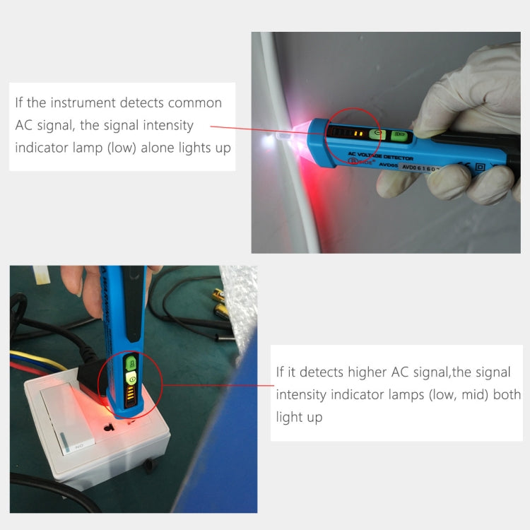 BSIDE AVD05 Non-contact AC Voltage Detectors 12~1000V Induction Electroprobe Pen Type ACV Electric Testers Household Tool wtih LED Light