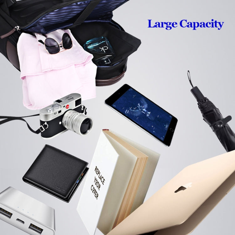 Bopai 751-007291 Business Anti-theft Waterproof Large Capacity Double Shoulder Bag,with USB Charging Port, Size: 34x19x43.5cm