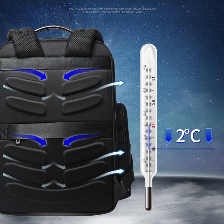 Bopai 751-007291 Business Anti-theft Waterproof Large Capacity Double Shoulder Bag,with USB Charging Port, Size: 34x19x43.5cm