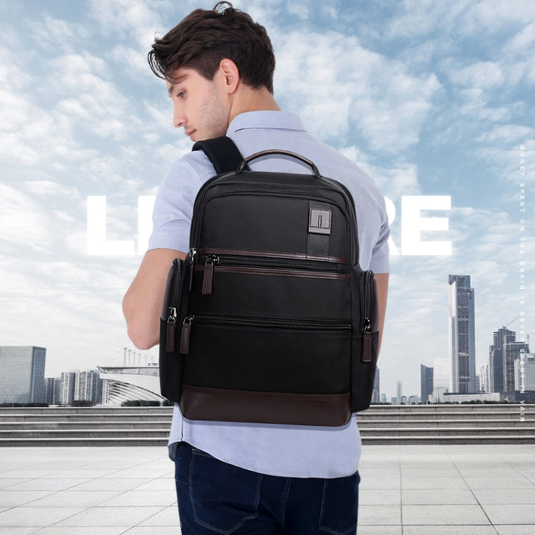 Bopai 751-007291 Business Anti-theft Waterproof Large Capacity Double Shoulder Bag,with USB Charging Port, Size: 34x19x43.5cm