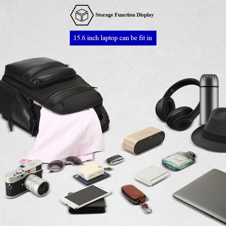 Bopai 851-014211 Business Anti-theft Waterproof Three-layer Large Capacity Double Shoulder Bag,with USB Charging Port, Size: 35.5x24x45cm