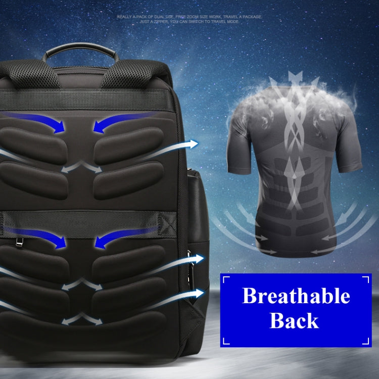 Bopai 851-014211 Business Anti-theft Waterproof Three-layer Large Capacity Double Shoulder Bag,with USB Charging Port, Size: 35.5x24x45cm