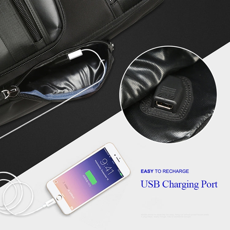 Bopai 851-014211 Business Anti-theft Waterproof Three-layer Large Capacity Double Shoulder Bag,with USB Charging Port, Size: 35.5x24x45cm