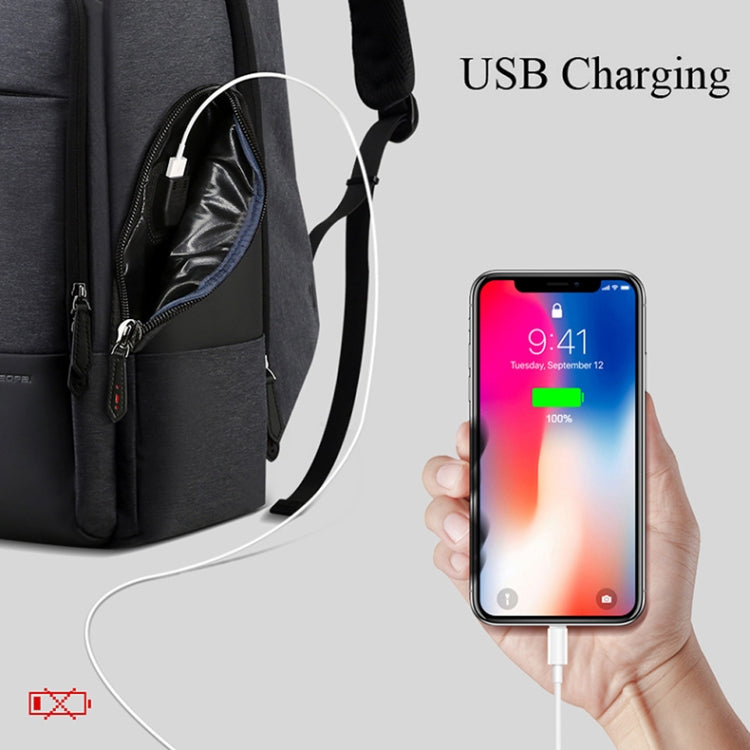Bopai 851-014518 Business Waterproof Three-layer Large Capacity Double Shoulder Bag,with USB Charging Port, Size: 37x21x47.5cm