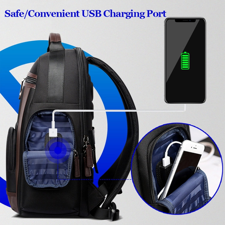 Bopai 851-008821 Outdoor Breathable Waterproof Anti-theft Large Capacity Double Shoulder Bag,with USB Charging Port, Size: 36x17x41.5cm