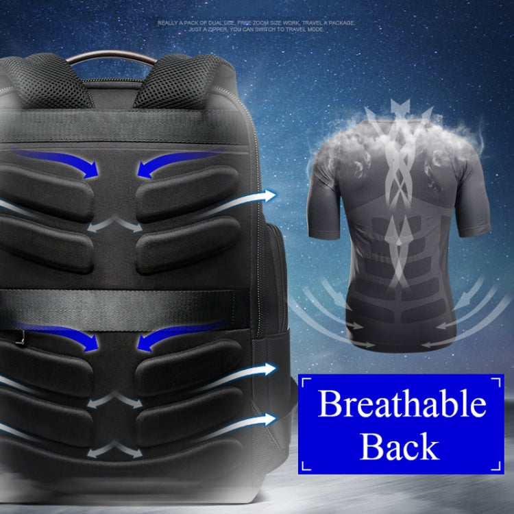 Bopai 851-008821 Outdoor Breathable Waterproof Anti-theft Large Capacity Double Shoulder Bag,with USB Charging Port, Size: 36x17x41.5cm