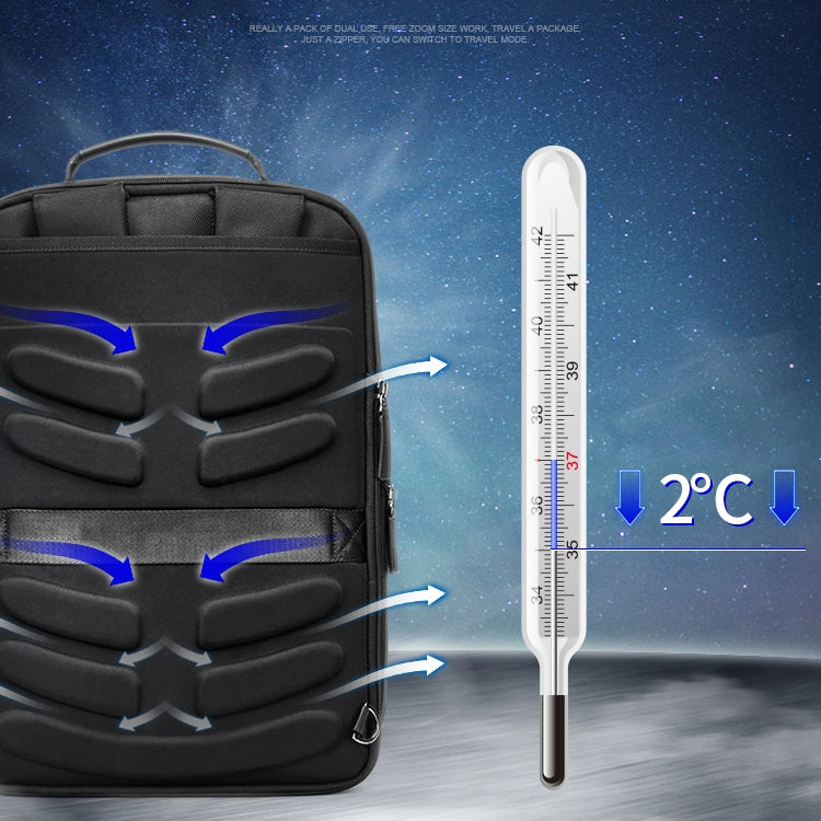 Bopai 751-006551 Large Capacity Business Casual Breathable Laptop Backpack with External USB Interface, Size: 30 x 12 x 44cm