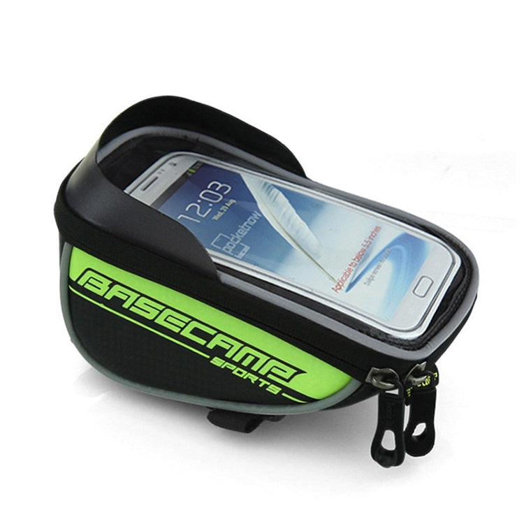 BaseCamp BC-305 Bicycle Phone Bags Mountain Road Bike Front Head Top Frame Handlebar Bag with Transparent Window & Sun Visor for 5.8 Inch 15x8cm and Below Smartphones