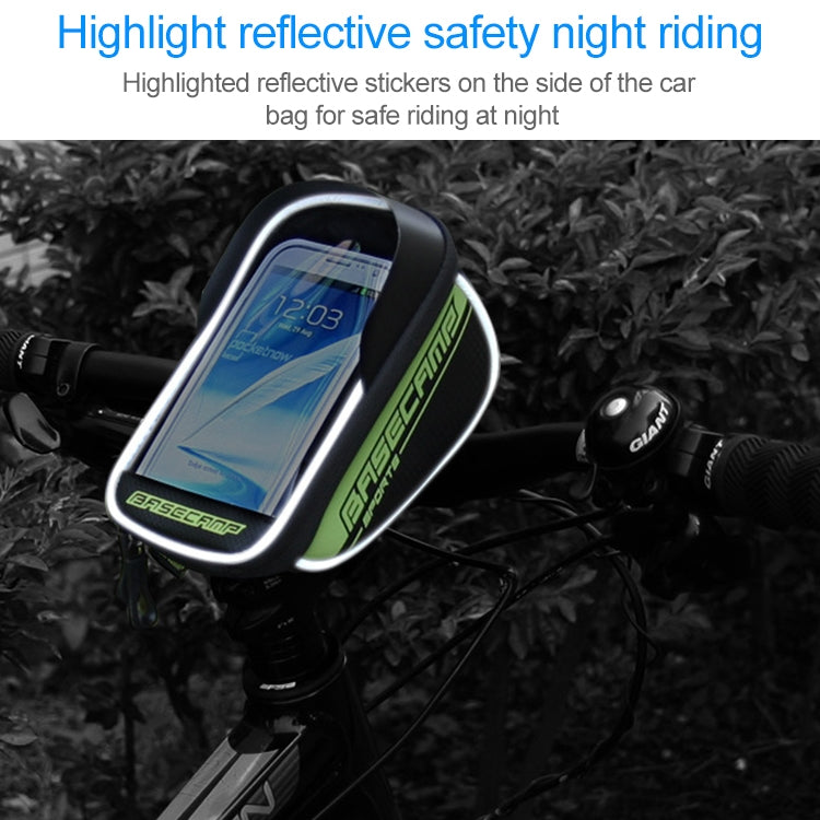 BaseCamp BC-305 Bicycle Phone Bags Mountain Road Bike Front Head Top Frame Handlebar Bag with Transparent Window & Sun Visor for 5.8 Inch 15x8cm and Below Smartphones