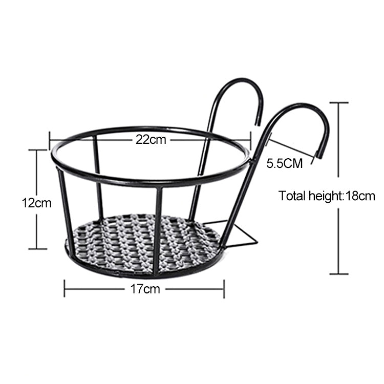 Iron Metal Railing Potted Plant Shelves Hanging Flowerpot Rack