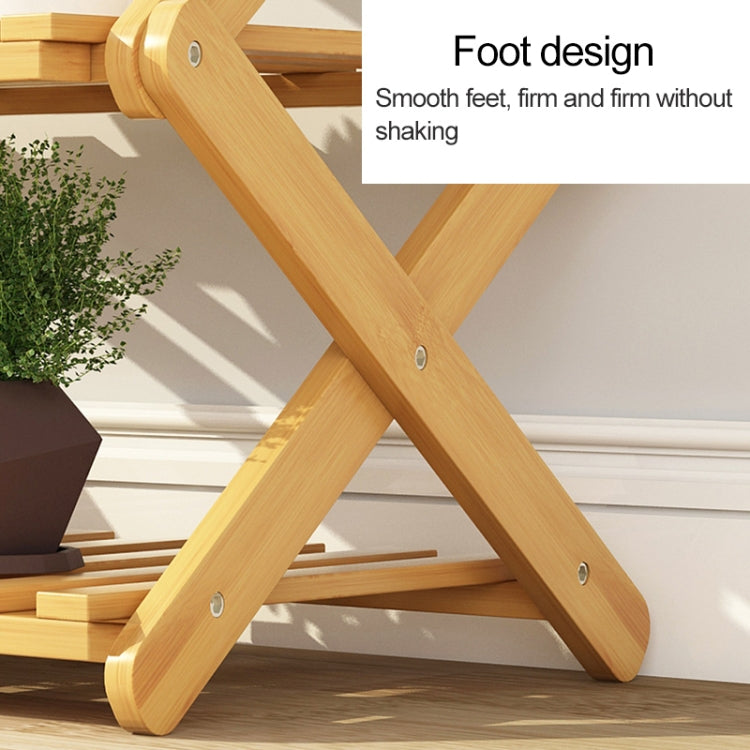 3-Layer Balcony Living Room Collapsible Solid Wood Flower Stand Potted Planting Shelves, Length: 70cm