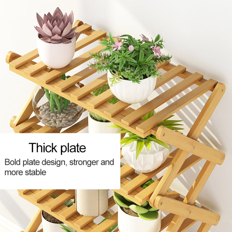 6-Layer Balcony Living Room Collapsible Solid Wood Flower Stand Potted Planting Shelves, Length: 80cm